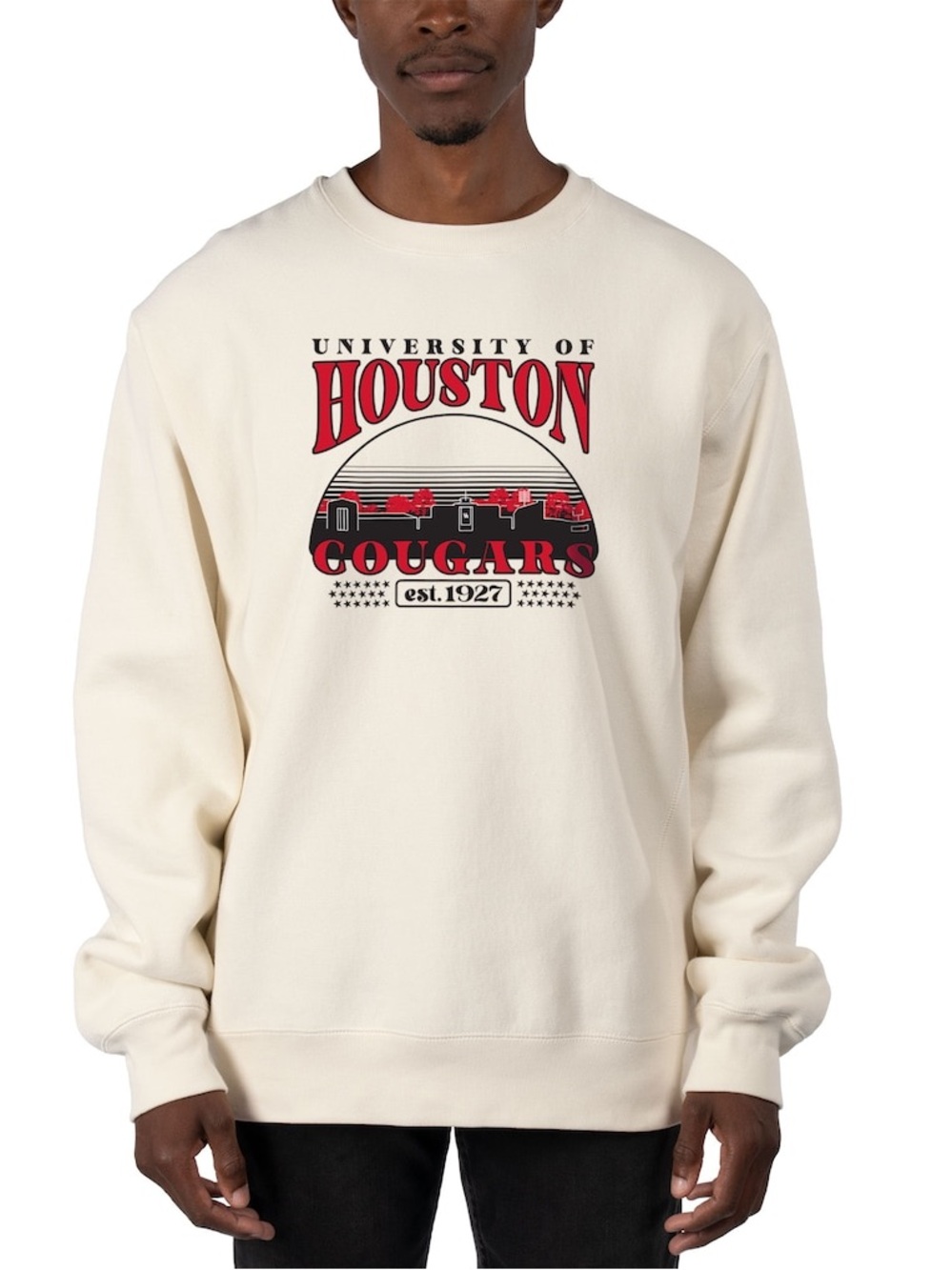 Houston Cougars Uscape Apparel Premium Heavyweight Pullover Sweatshirt Cream M